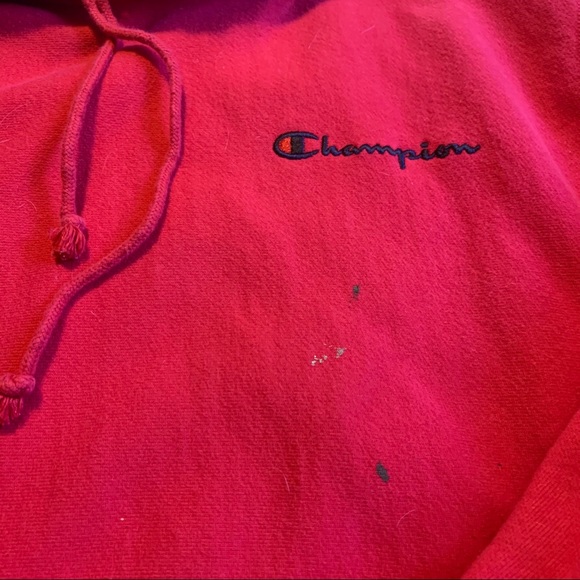 Champion Reverse Weave Hoodie Red size M - Picture 2 of 5